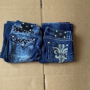 2 pairs if Miss Me boot cut womens blue jeans size:28